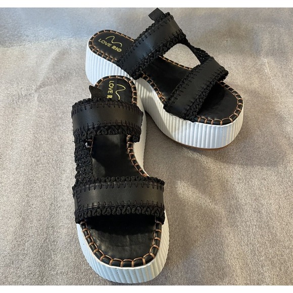 Love Rio Shoes - Love Rio Gillie Platform Sandal Women's Sz 10 Eu 41 Black Brazil‎ Slide